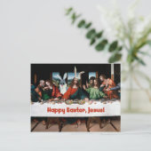 Gelukkig Pasen, Jezus! Grappig Paas Briefkaart (Staand voorkant)