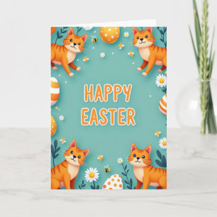 Gelukkig Pasen Katten Pasen Kaart