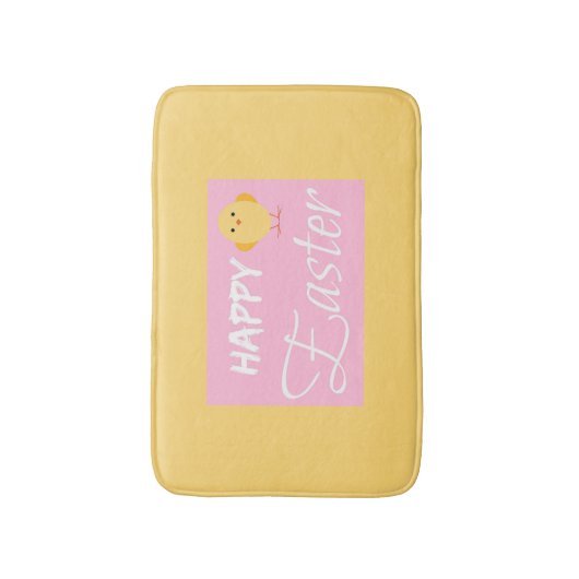 Gelukkig Pasen Kleine Chick Geel Badmat (Voorkant Verticaal)