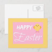 Gelukkig Pasen Kleine Chick Geel Feestdagenkaart (Voorkant / Achterkant)