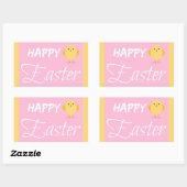 Gelukkig Pasen Kleine Chick Geel Rechthoekige Sticker (Vel)