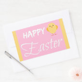 Gelukkig Pasen Kleine Chick Geel Rechthoekige Sticker (Envelop)