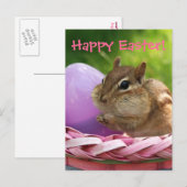Gelukkig Pasen Kleine Chipmunk Feestdagenkaart (Voorkant / Achterkant)