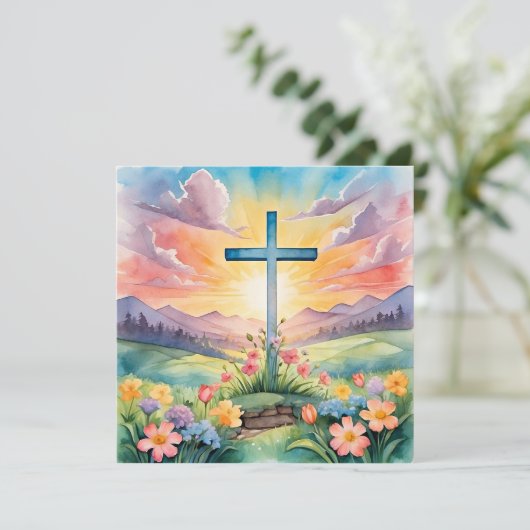 Gelukkig Pasen, kleurrijke illustratie, (Staand voorkant)