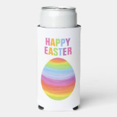 Gelukkig Pasen Kleurrijke Strepen Gestreept Paasei Seltzer Blikjeskoeler (Seltzer Voorkant)