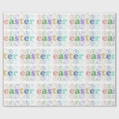 Gelukkig Pasen Kleurrijke Typografie Cadeaupapier (Vlak)