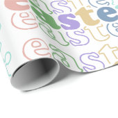 Gelukkig Pasen Kleurrijke Typografie Cadeaupapier (Rol Hoek)