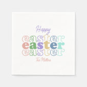 Gelukkig Pasen Kleurrijke Typografie Servet (Voorkant)
