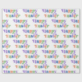 Gelukkig Pasen Kleurrijke Whimsical Retro Typograf Cadeaupapier (Vlak)