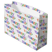 Gelukkig Pasen Kleurrijke Whimsical Retro Typograf Groot Cadeauzakje (Achterkant Gekanteld)