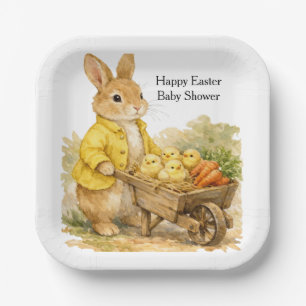 Gelukkig Pasen Konijn Baby Shower Papieren Bordje