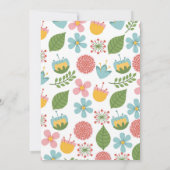 Gelukkig Pasen Konijn Bloemen Brunch Uitnodiging (Achterkant)