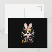 Gelukkig Pasen Konijn Boston Terrier Liefhebbers M Feestdagenkaart (Voorkant / Achterkant)
