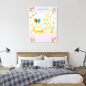 Gelukkig Pasen Konijn Canvas Afdruk (Insitu (Slaapkamer))