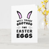 Gelukkig Pasen Konijn Dier Ei Cool Grappig Cadeau Kaart (Gele Bloem)