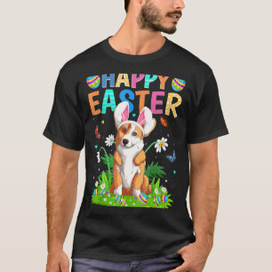 Gelukkig Pasen Konijn Ei Corgi Hond Paaszondag T-shirt
