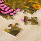 Gelukkig Pasen konijn eierdiefstal legpuzzel grill (Zijkant)