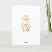 Gelukkig Pasen Konijn & Eieren Feestdagen Kaart (Achterkant)