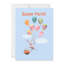 Gelukkig Pasen Konijn en Ballonnen Feest