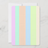 Gelukkig Pasen Konijn en Eieren op Pastel Strepen Kaart (Achterkant)