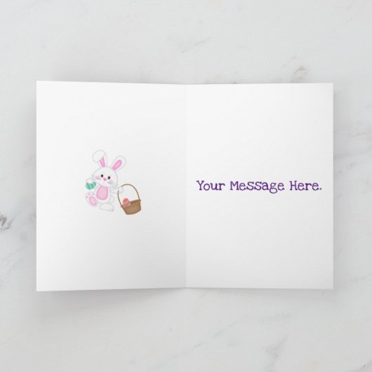 Gelukkig Pasen-Konijn En Mand Kaart (Binnen)