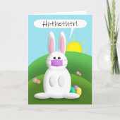 Gelukkig Pasen Konijn in Pandimec Mondkapje Humor Feestdagen Kaart (Voorkant)