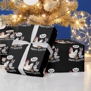 Gelukkig Pasen Konijn Kip Niet Wéér Cadeaupapier