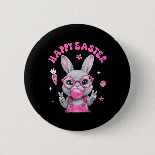 Gelukkig Pasen Konijn Konijn Gezicht Grappige Pase Ronde Button 5,7 Cm