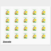 Gelukkig Pasen Konijn Konijn Vierkante Sticker (Vel)