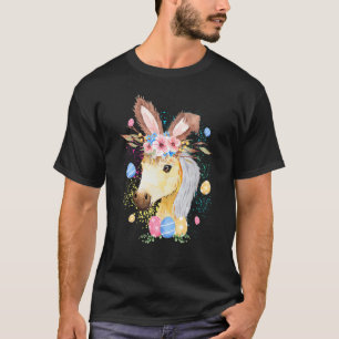 Gelukkig Pasen Konijn Paard Grappig Konijn Voor Ma T-shirt