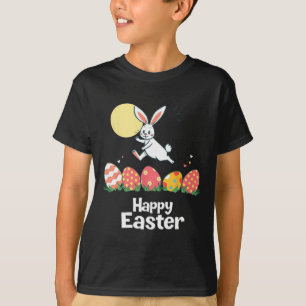 Gelukkig Pasen Konijn Paas Outfit Ei Nest Bloem R T-shirt