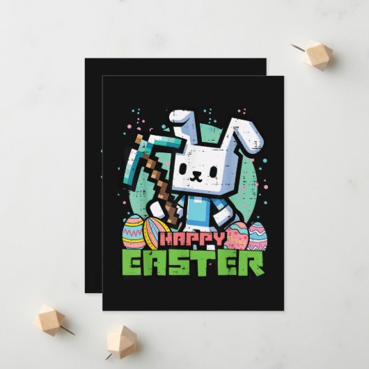 Gelukkig Pasen Konijn Pixel Game  Aankondiging (Voorkant / Achterkant in situ)