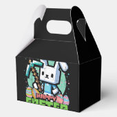 Gelukkig Pasen Konijn Pixel Game  Bedankdoosjes (Achterkant)