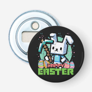 Gelukkig Pasen Konijn Pixel Game  Button Flesopener