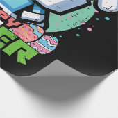 Gelukkig Pasen Konijn Pixel Game  Cadeaupapier (Hoek)