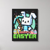 Gelukkig Pasen Konijn Pixel Game  Canvas Afdruk (Voorkant)