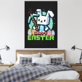 Gelukkig Pasen Konijn Pixel Game  Canvas Afdruk (Insitu (Slaapkamer))