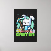 Gelukkig Pasen Konijn Pixel Game  Canvas Afdruk (Voorkant)