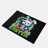 Gelukkig Pasen Konijn Pixel Game  Deurmat (Schuin)