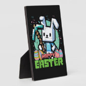 Gelukkig Pasen Konijn Pixel Game  Fotoplaat (Zijkant)