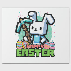 Gelukkig Pasen Konijn Pixel Game Gamen Gamer Jonge Cadeaupapier