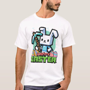 Gelukkig Pasen Konijn Pixel Game Gaming Gamer Jong T-shirt