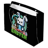 Gelukkig Pasen Konijn Pixel Game  Groot Cadeauzakje (Achterkant Gekanteld)