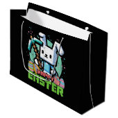 Gelukkig Pasen Konijn Pixel Game  Groot Cadeauzakje (Voorkant Gekanteld)