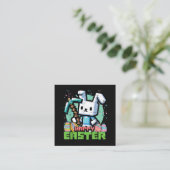 Gelukkig Pasen Konijn Pixel Game  Informatiekaartje (Staand voorkant)