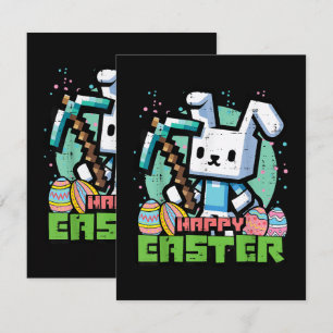 Gelukkig Pasen Konijn Pixel Game  Kaart