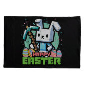 Gelukkig Pasen Konijn Pixel Game  Kussensloop (Achterkant)