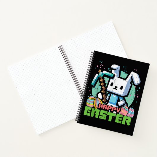 Gelukkig Pasen Konijn Pixel Game  Notitieboek (Binnen)