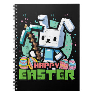 Gelukkig Pasen Konijn Pixel Game  Notitieboek