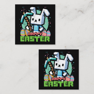 Gelukkig Pasen Konijn Pixel Game  Notitiekaartje